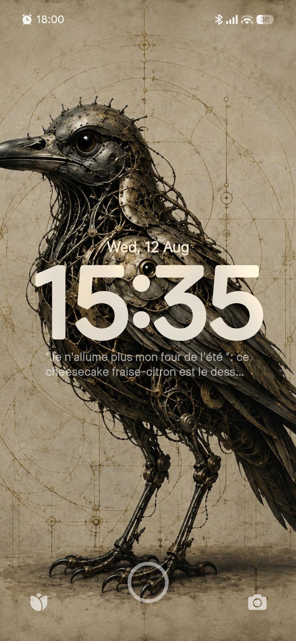 Raven III Biomechanical Phone Wallpaper | Dark Academia Lock Screen | Brass Bone Machinery | Gothic Surreal Digital Download