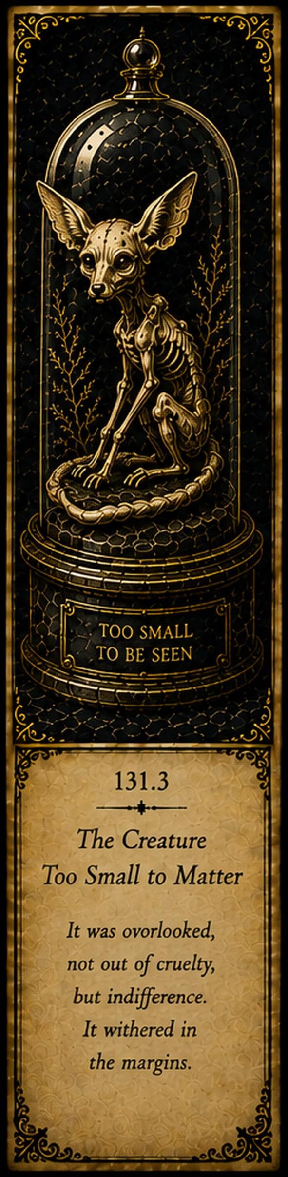 The Starved Menagerie, Dark Academia Printable Bookmarks | Gothic Curiosities | Antique Gold Design | Book Lover Gifts