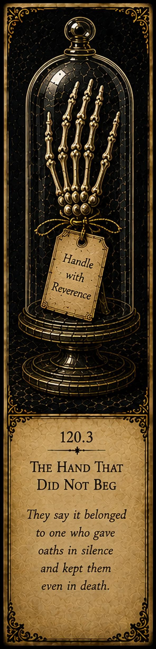 Bone Custodian | Dark Academia Bookmarks - Digital Download | Antique Gold On Black, Set Of 5
