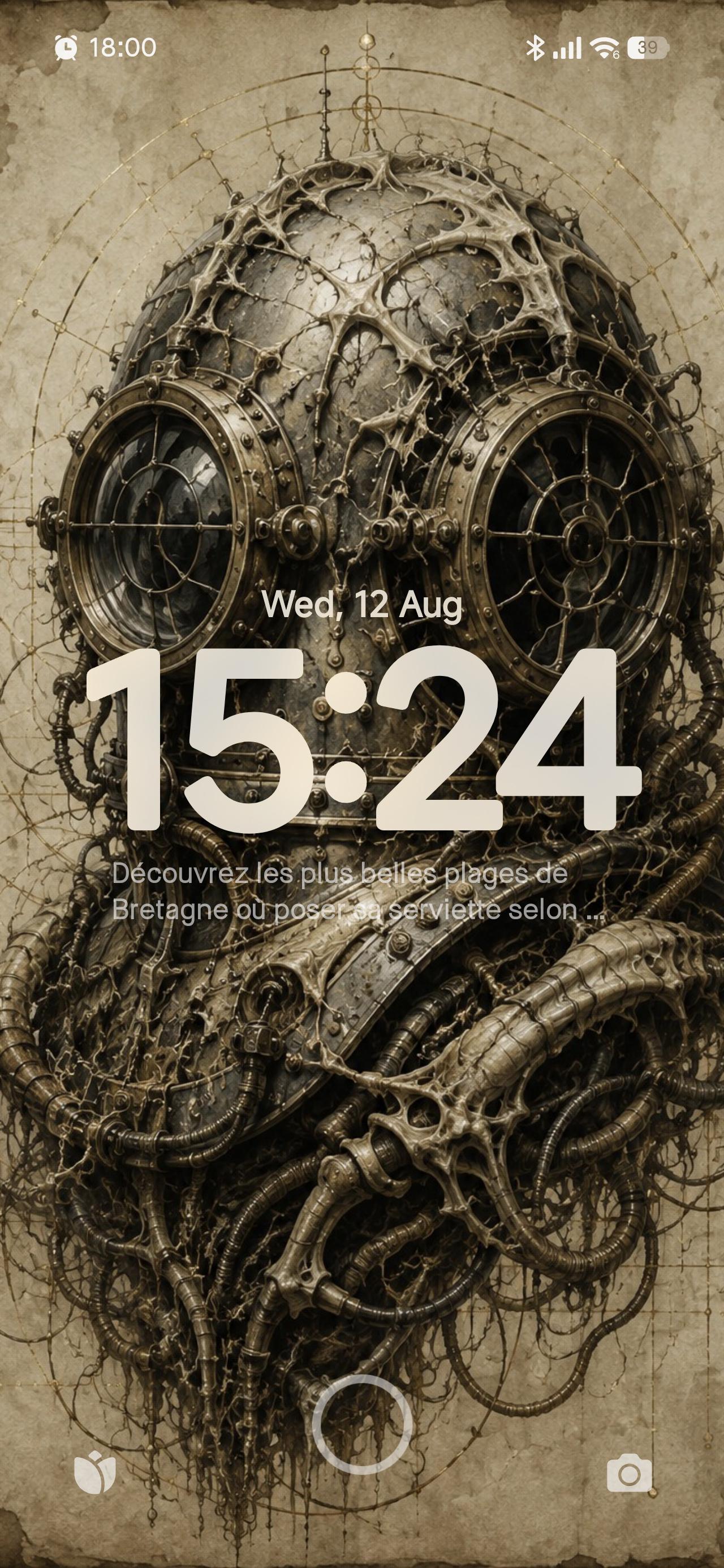 Divers Helmet, Biomechanical Surreal Art | Dark Academia | Gothic Phone Wallpaper | Instant Download