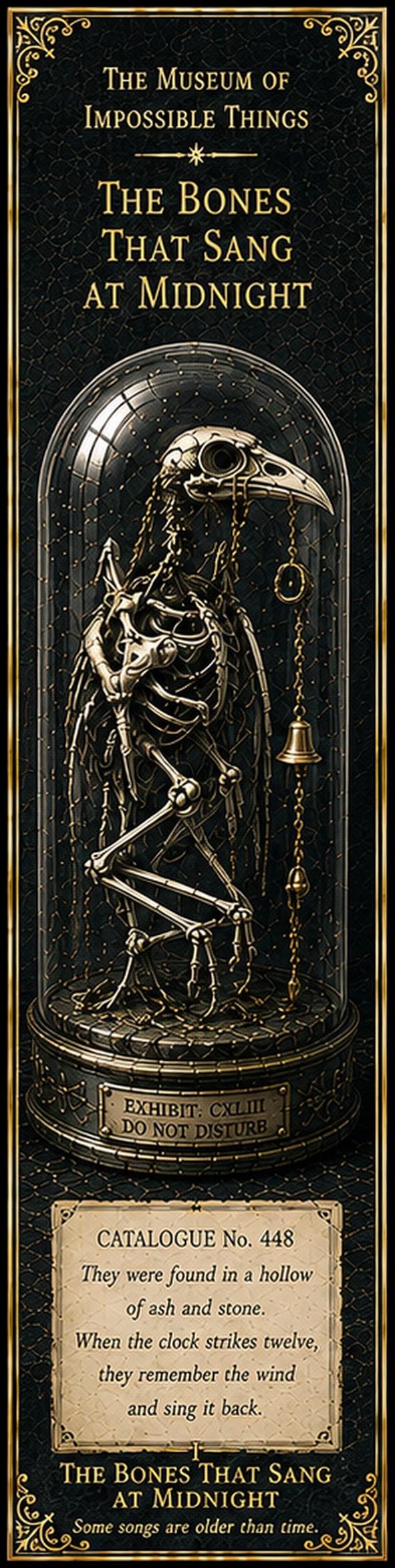 The Bones That Sang at Midnight Printable Bookmark Set | Dark Academia Gothic | Antique Gold Black | Book Lover Gift