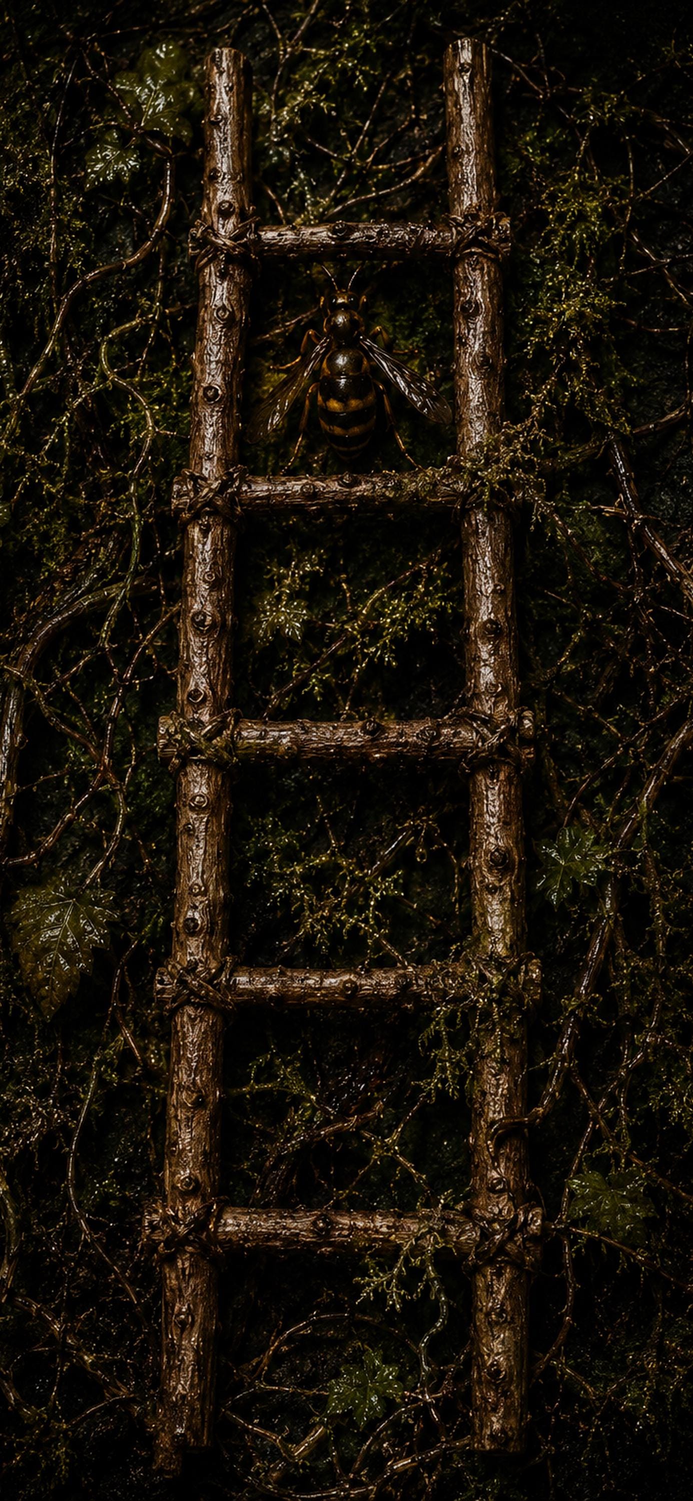The Rotting Orchard Phone Wallpaper | Dark Goblincore Lock Screen | Decay Aesthetic, Wasps Design | Digital Download Set