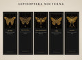 Lepidoptera Nocturna Bookmark, Victorian Moth Specimens | Gold Linework | Dark Academia Page Marker | Magnetic Option