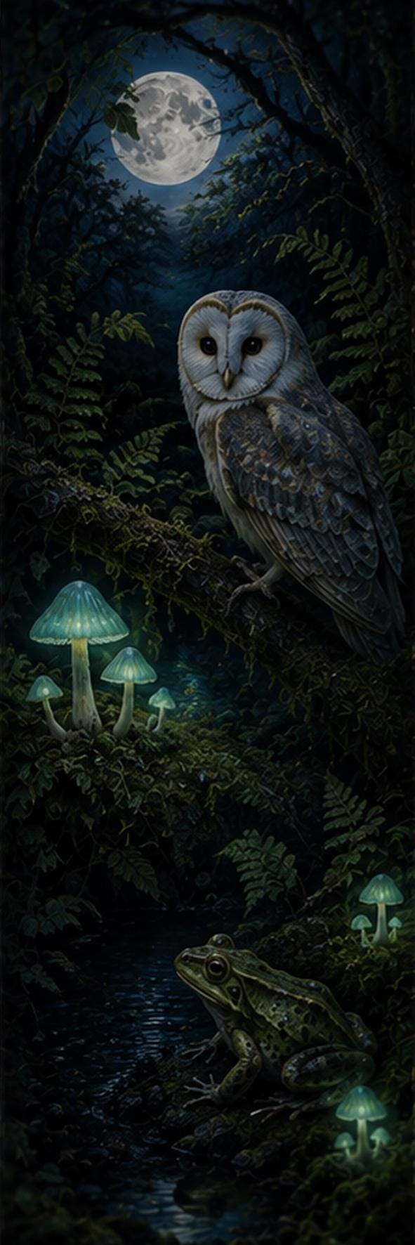 Moonlit Forest Bookmarks | Luna Moths & Woodland Animals | Goblincore Dark Academia Nature Art | Printable Gift Set