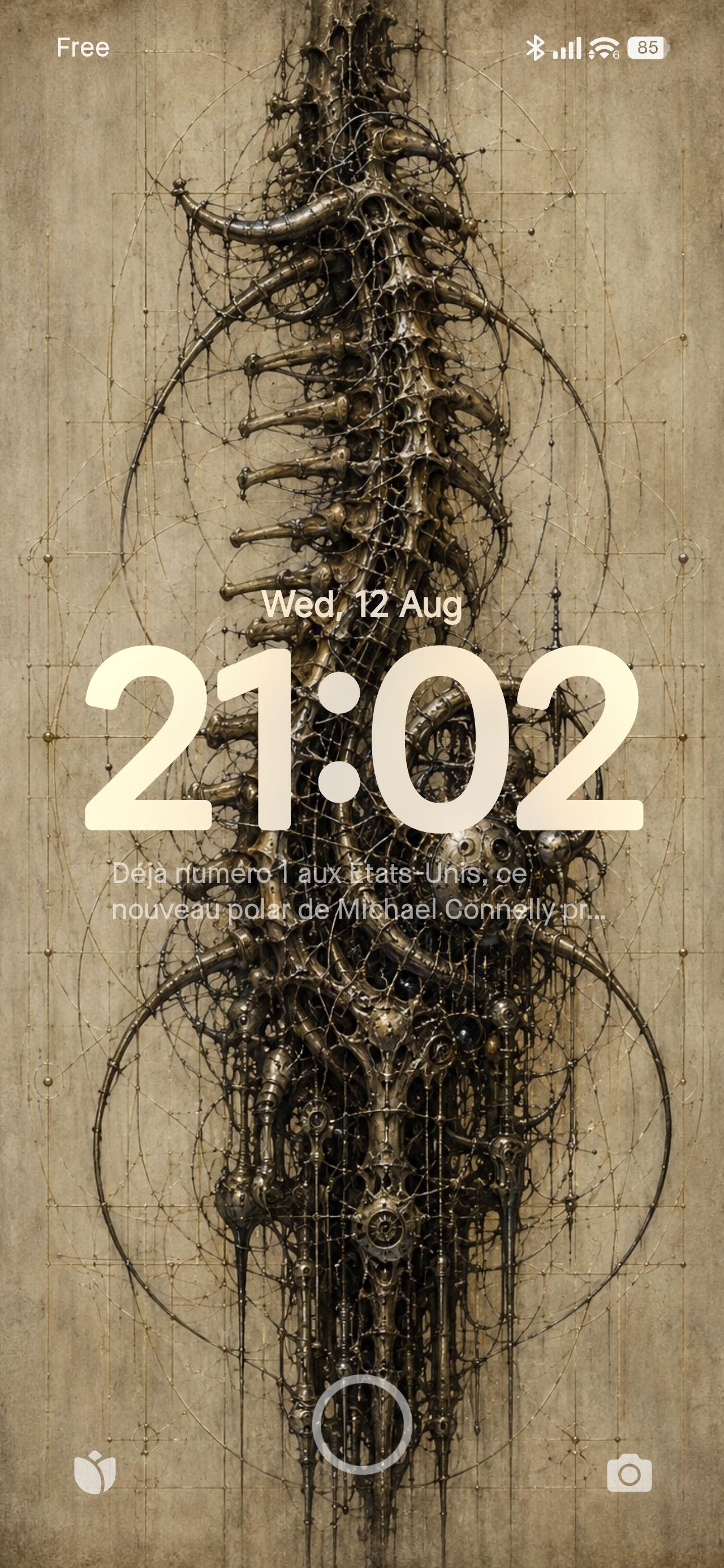 Spire II Biomechanical Phone Wallpaper | Dark Academia Lock Screen | Brass Bone Machinery | Surreal Gothic Sci-Fi Digital Download