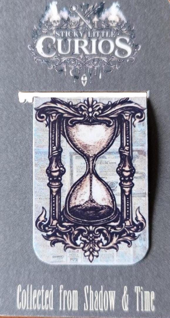 Hourglass Magnetic Bookmark, Dark Academia | Vintage Gothic Aesthetic, Time Marker | Witchy Page Holder, Study Room Decor