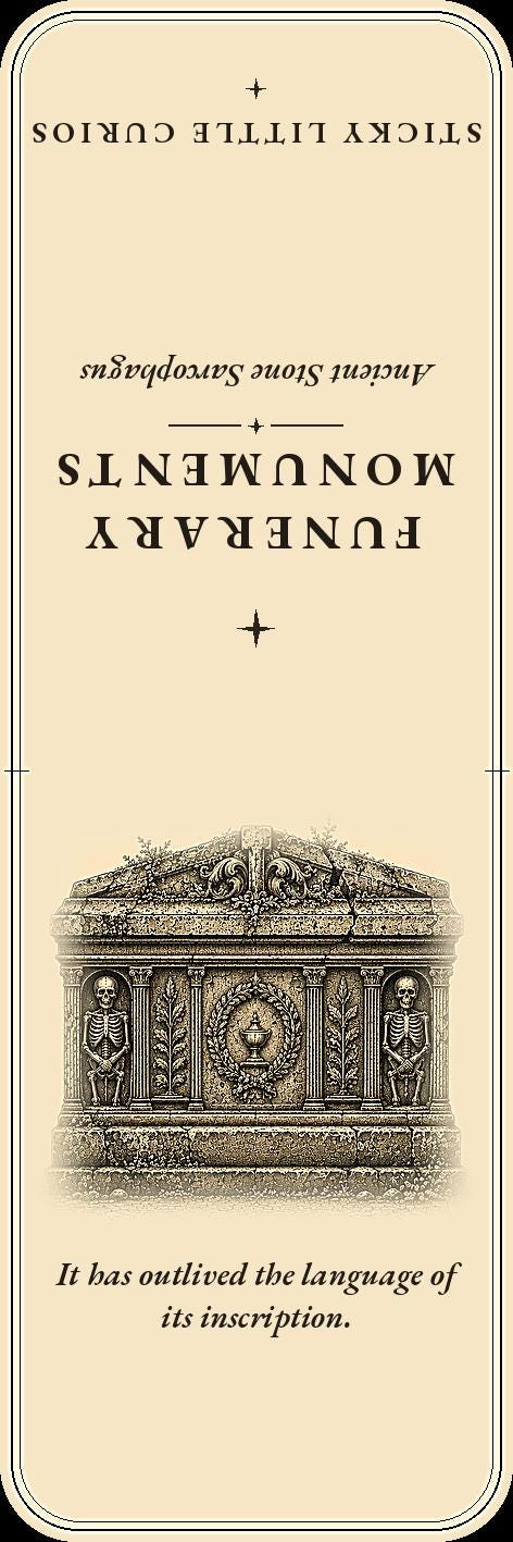 Funerary Monuments Forgotten Cemetery Bookmark | Dark Academia Cemetery Bookmark | Standard or Magnetic Page Marker