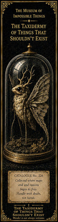 The Taxidermy of Things That Shouldn't Exist, Gothic Printable Bookmarks | Dark Academia | Antique Gold, Collector Gift