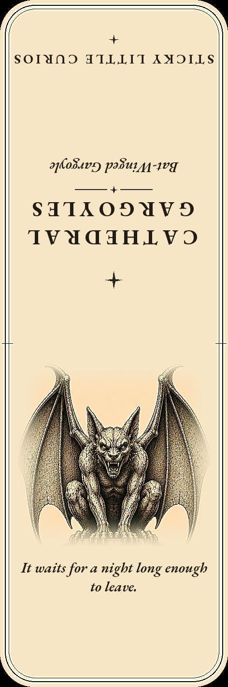 Cathedral Gargoyles The Guardians Bookmark | Dark Academia Gargoyle Bookmark | Standard or Magnetic Page Marker