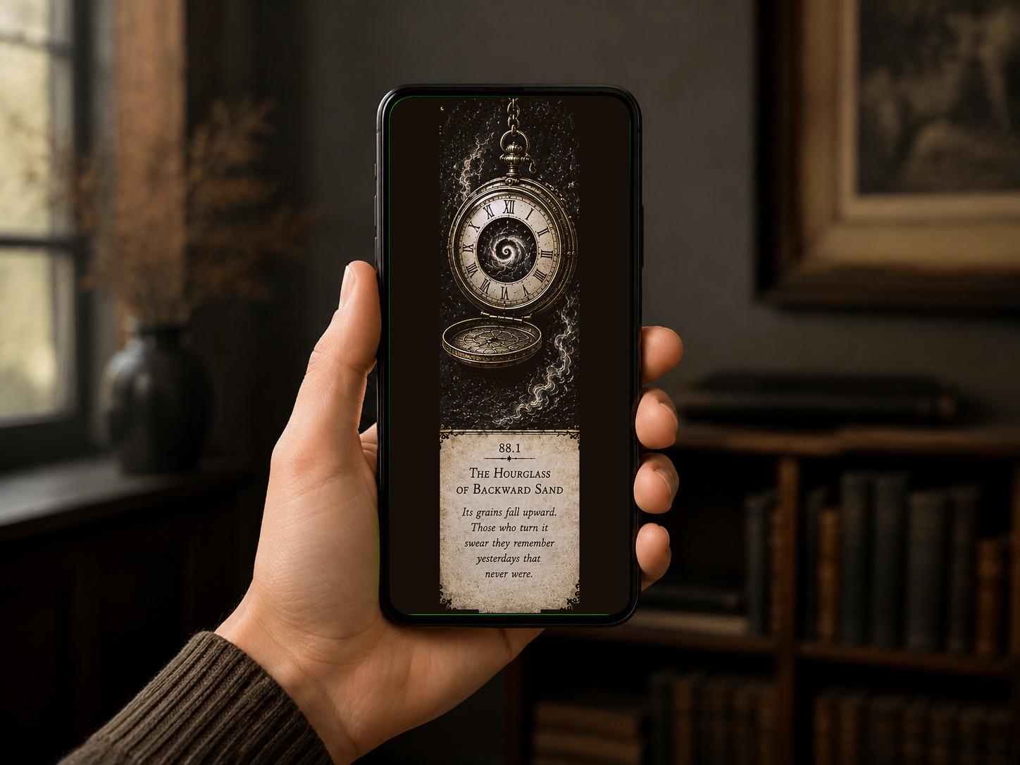 Chronological Anomalies Lock Screen | Dark Academia Wallpaper, Occult Gold Details | Five Designs, Instant Download
