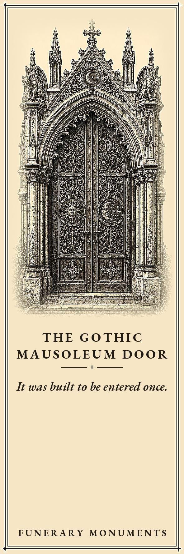 Funerary Monuments Victorian Mourning Bookmark | Dark Academia Cemetery Bookmark | Standard or Magnetic Page Marker