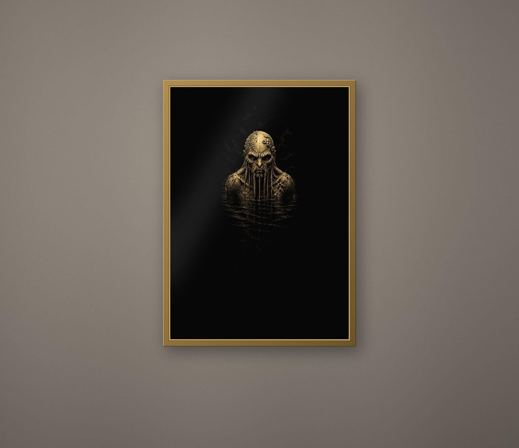 Deep Sea Horror Print: Ancient Rising - Dark Academia Cosmic Art | Printable Digital Download | Gothic Deep Water Aesthetic