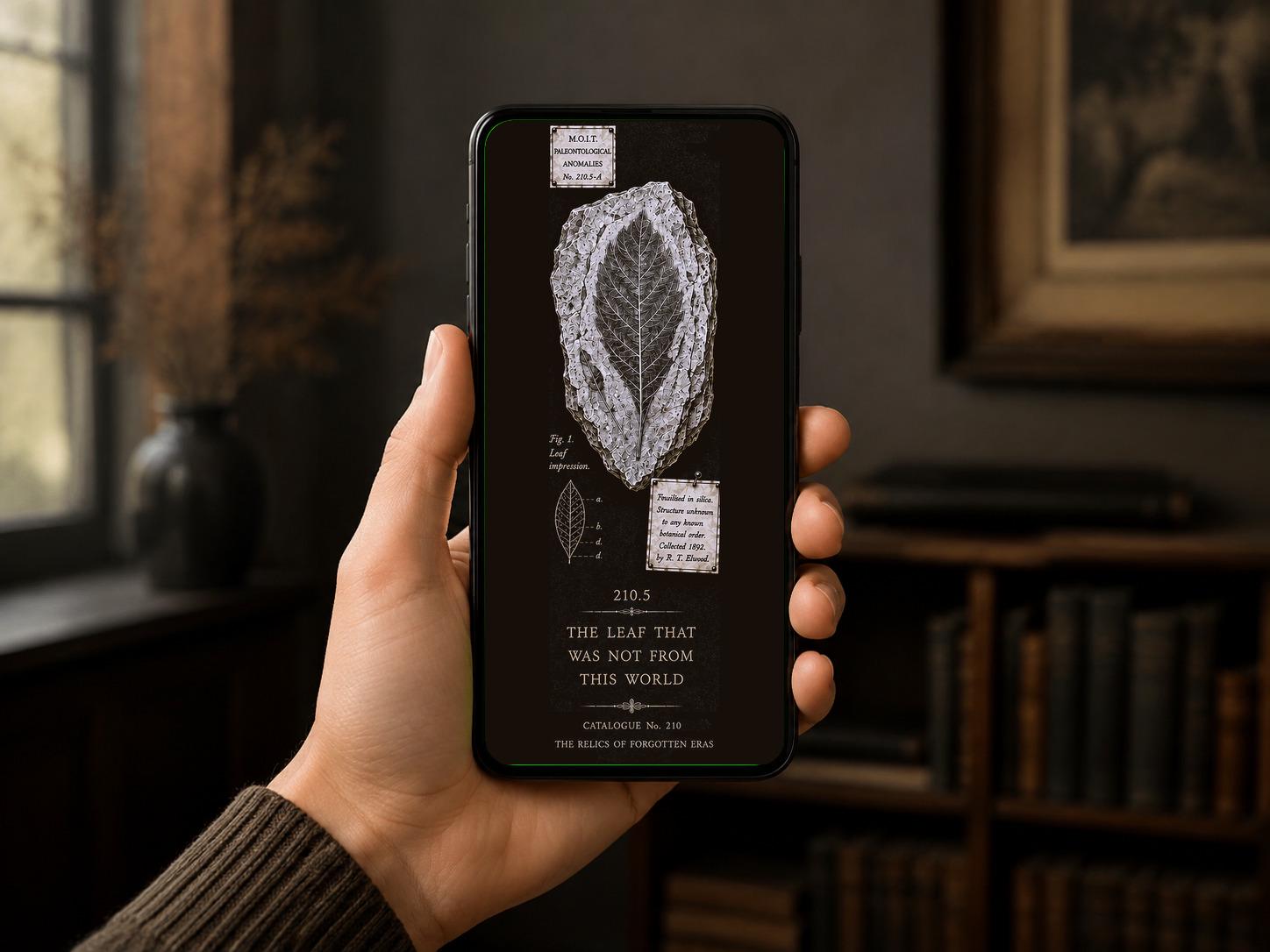 Relics of Forgotten Eras, Dark Academia Lock Screen | Specimen Collection, Gothic Phone Wallpaper, Instant Download
