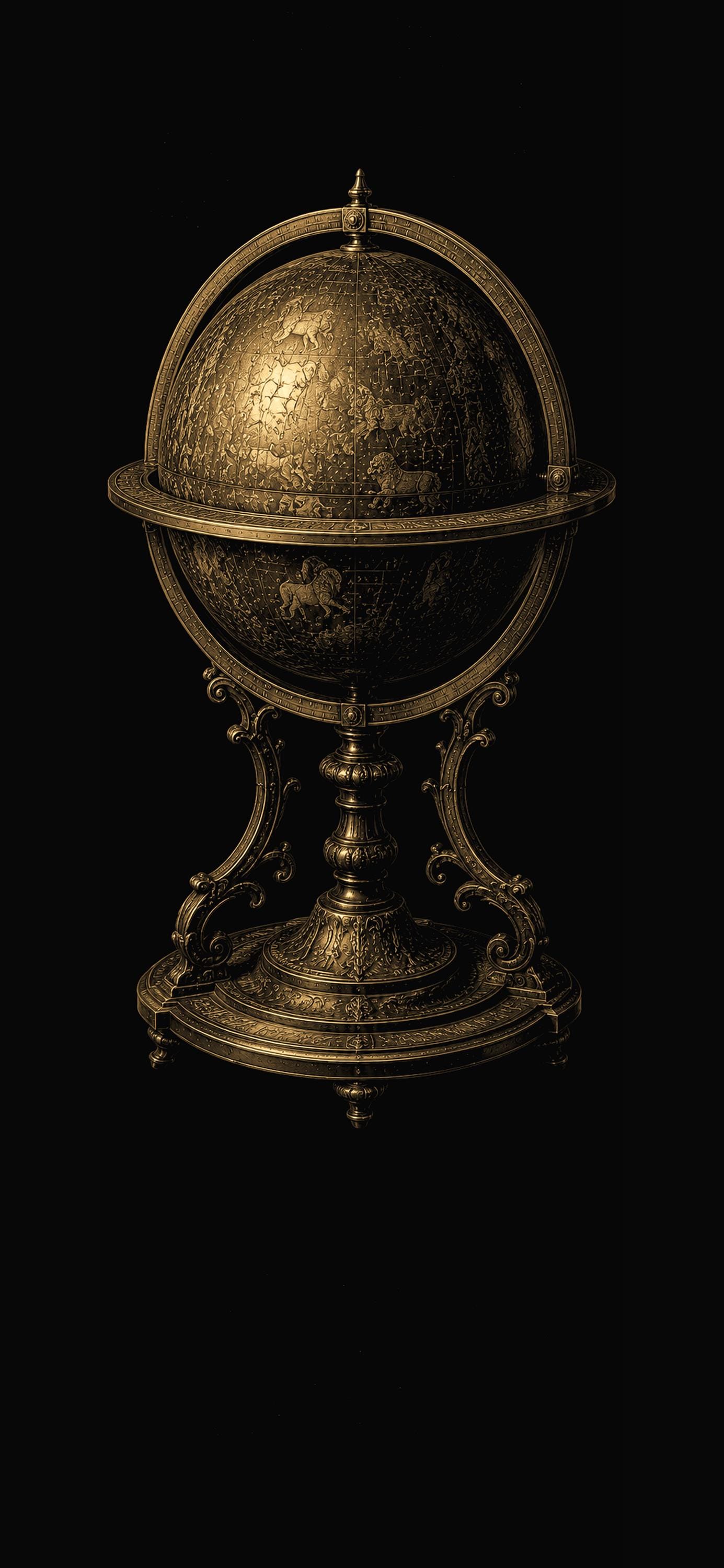 Forgotten Observatory Phone Wallpaper Bundle | Dark Academia Lock Screen | Celestial Art | Gold Black Aesthetic | Digital Download