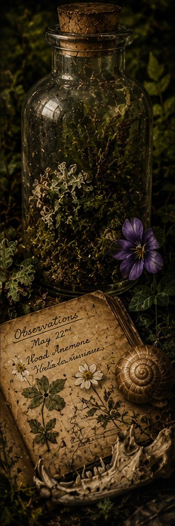 Moss & Mushroom Study Bookmarks | Goblincore Forest Floor | Printable Page Markers, Book Lover Gift