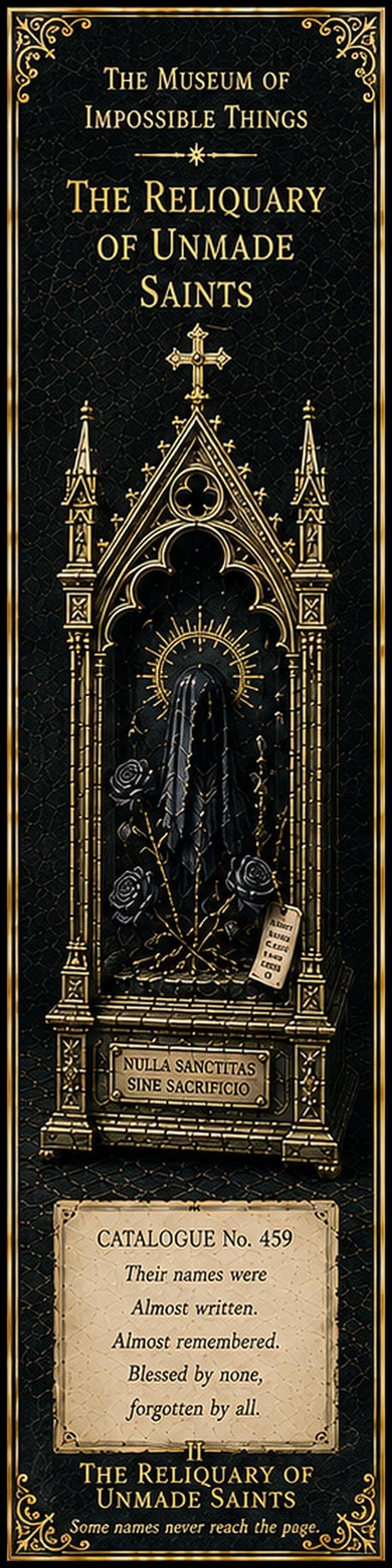 The Bones That Sang at Midnight Printable Bookmark Set | Dark Academia Gothic | Antique Gold Black | Book Lover Gift