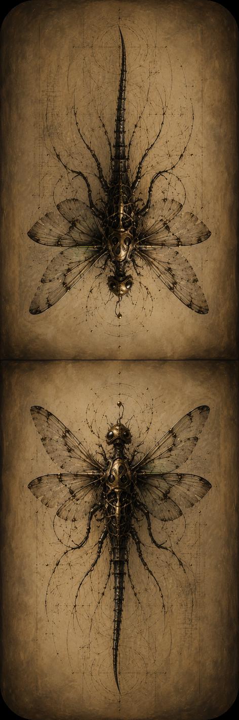 Insects & Wings Biomechanical Bookmark | Dark Academia Anatomy | Magnetic Page Marker | Gothic Sci-Fi | Book Lover Gift