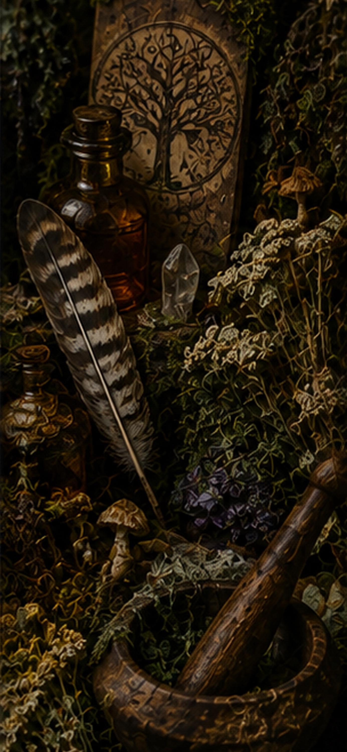 Apothecary & Alchemy Phone Wallpaper | Goblincore Woodland Mushroom Lock Screen, Forest Witch Digital Download Bundle