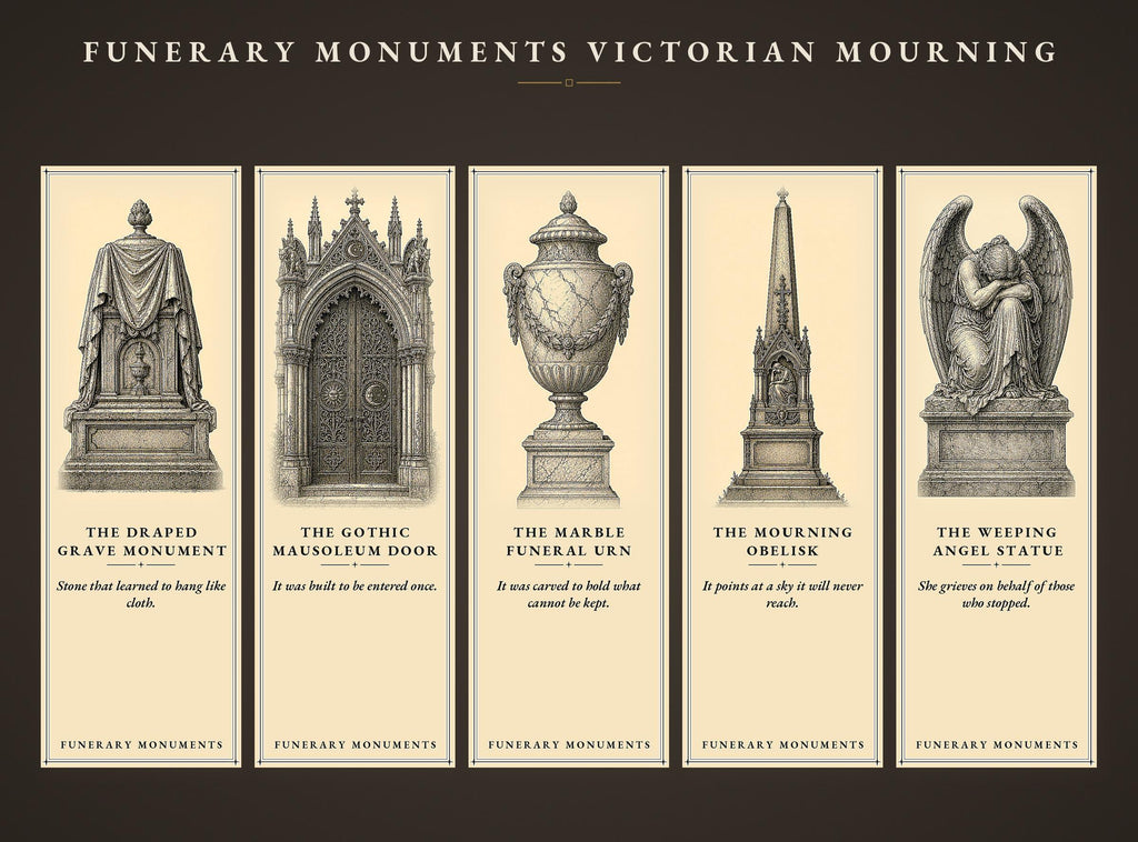 Funerary Monuments Victorian Mourning Bookmark | Dark Academia Cemetery Bookmark | Standard or Magnetic Page Marker