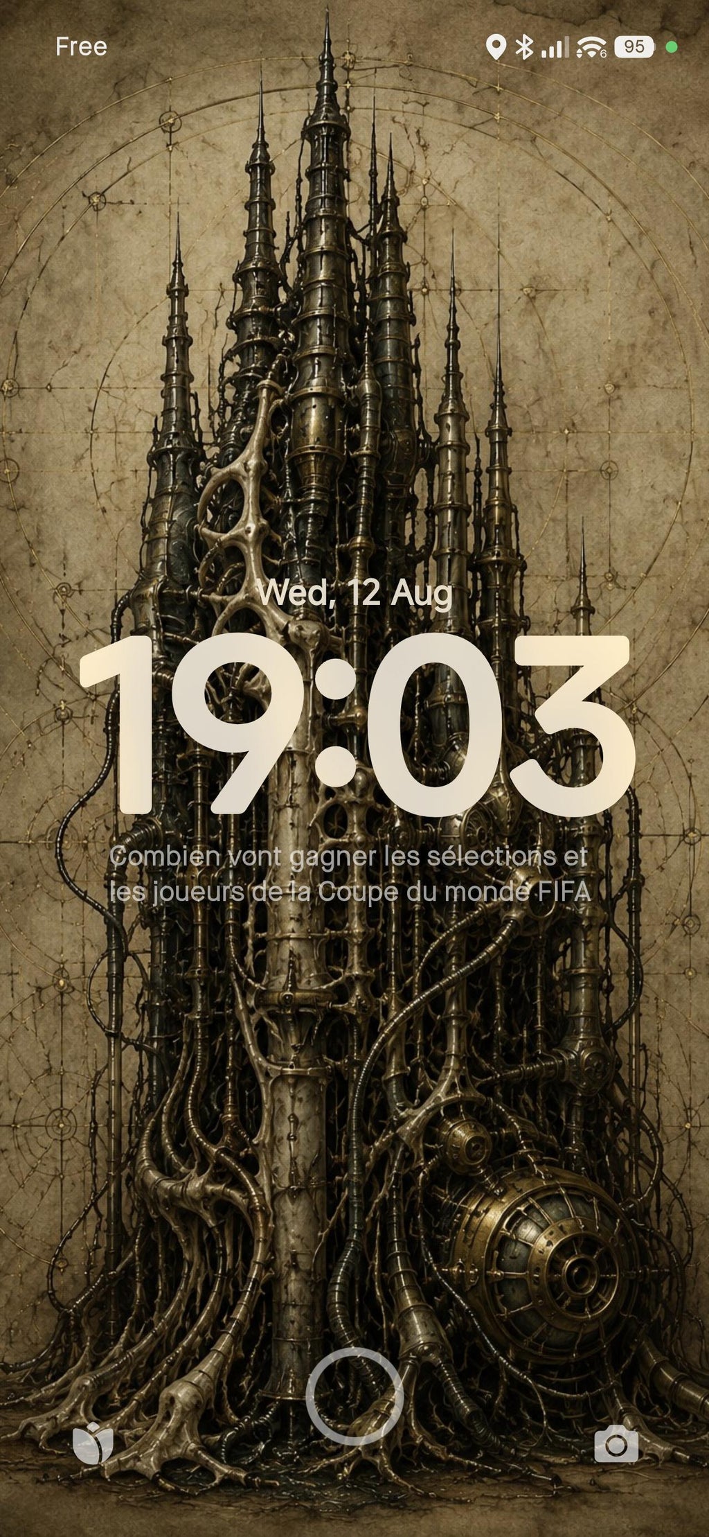 Spires IV Biomechanical Phone Wallpaper | Dark Surreal Lock Screen | Gothic Sci-Fi Digital Art Download | Brass Bone Anatomy