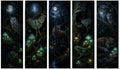 Moonlit Forest Bookmarks | Luna Moths & Woodland Animals | Goblincore Dark Academia Nature Art | Printable Gift Set