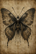 Moth - Biomechanical Phone Wallpaper | Dark Academia Lock Screen | Gothic Surreal Digital Art