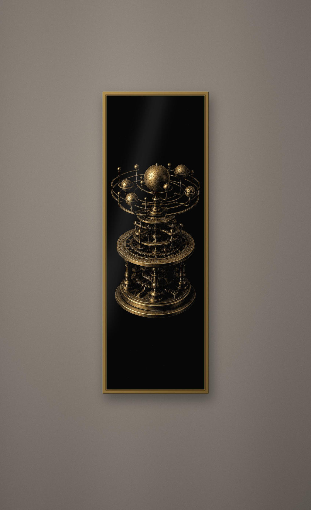 Forgotten Observatory: Dark Academia Celestial Prints | Gold On Black | Orrery Wall Art | Astronomy Digital Download
