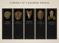 Specimens of What the Earth Forgot, Printable Bookmarks | Extinct Species Gold Linework | Dark Academia | Digital Download