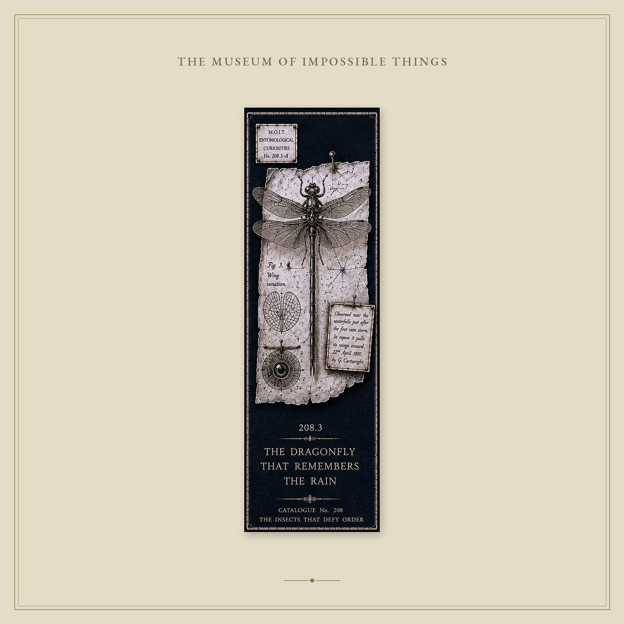 Entomological Curiosities Bookmark | Dark Academia Set of 5 | Standard or Magnetic | Gothic Cabinet of Curiosities