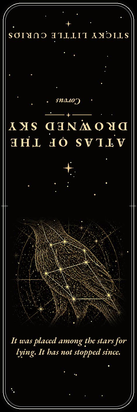 Atlas of the Drowned Sky Bookmark | Dark Academia Celestial Bookmark | Standard or Magnetic Page Marker