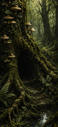 Forgotten Forest Phone Wallpaper Bundle, Goblincore Lock Screen | Moody Woodland Art | Digital Download