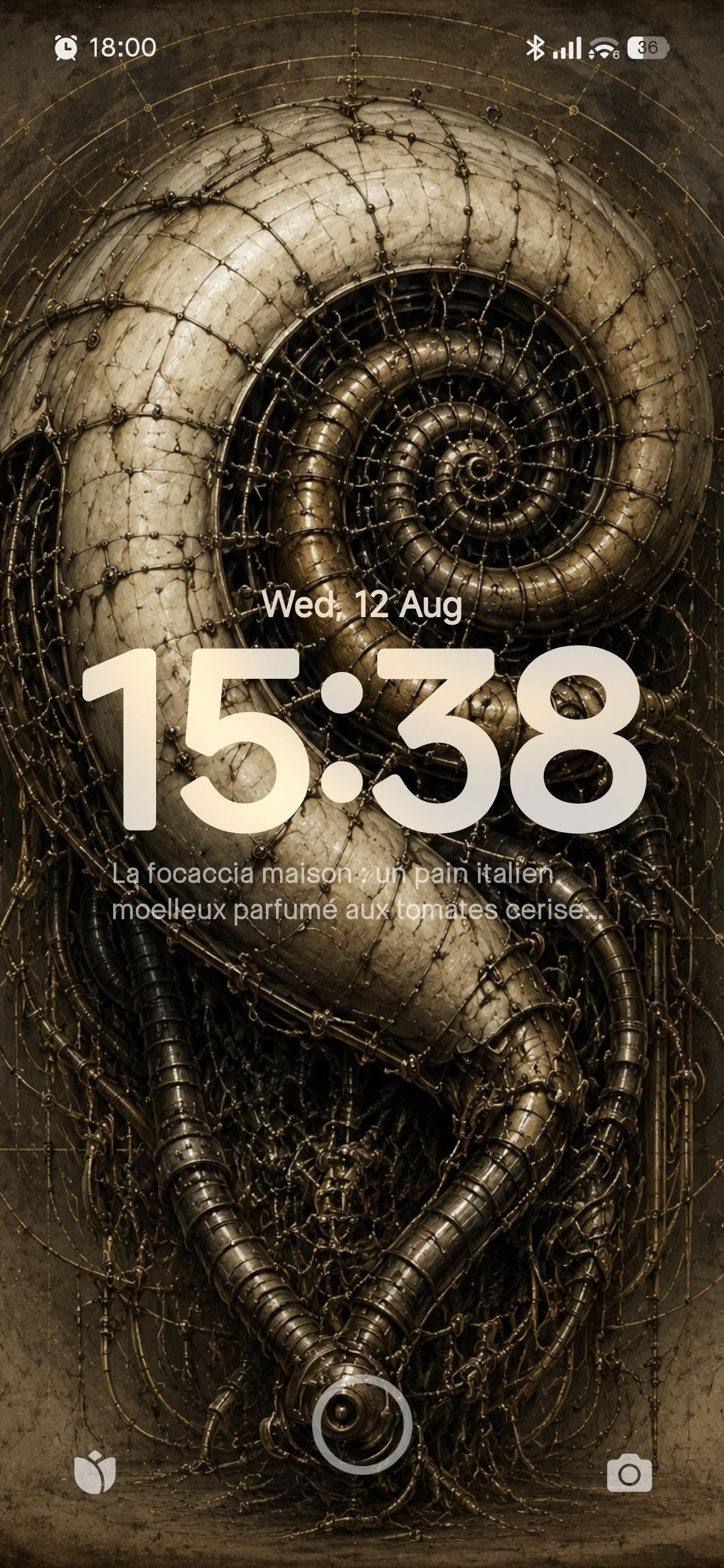 Spiral Shell - Biomechanical Lock Screen | Dark Academia Surreal Wallpaper | Anatomy Engine Art | Instant Digital Download