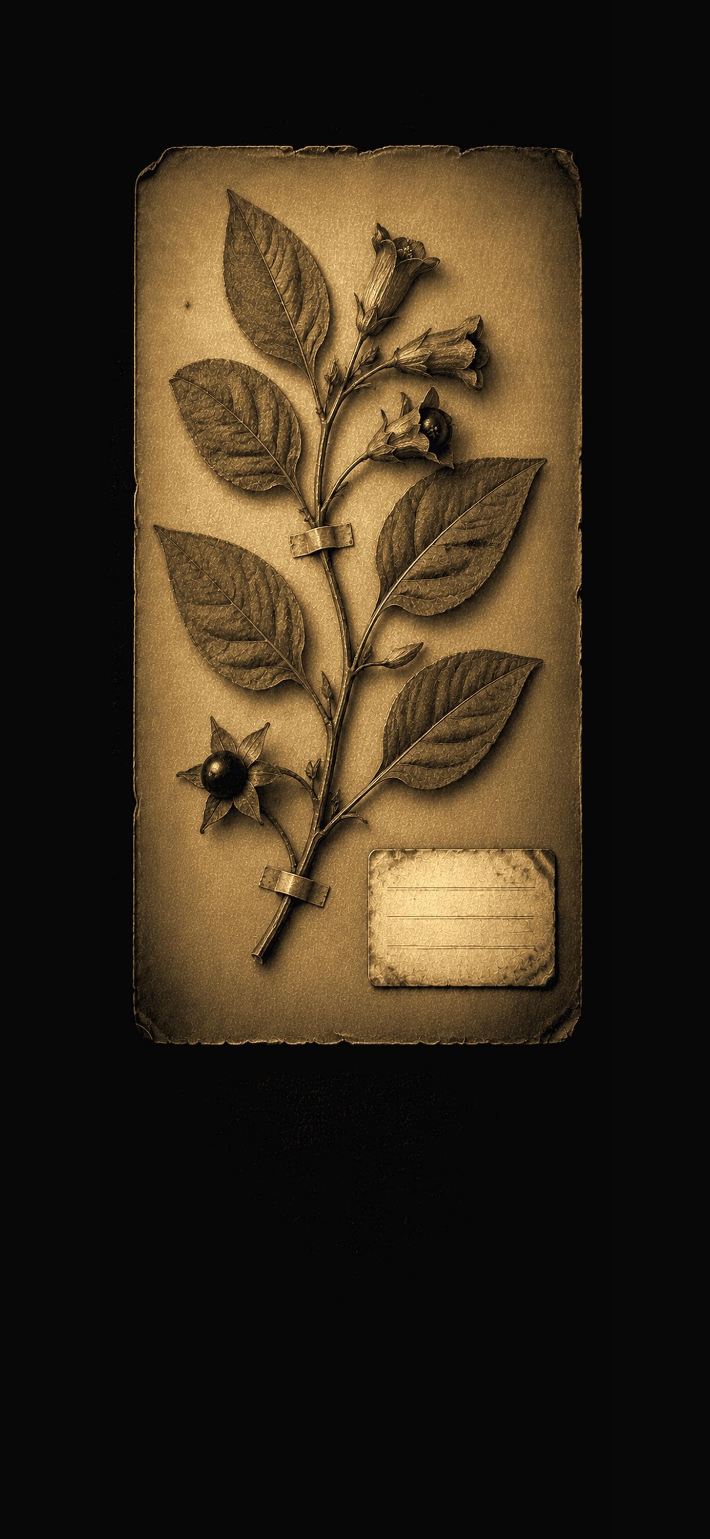 The Black Herbarium Phone Wallpaper Bundle | Dark Academia Lock Screen, Witchy Botanical Designs | Digital Download