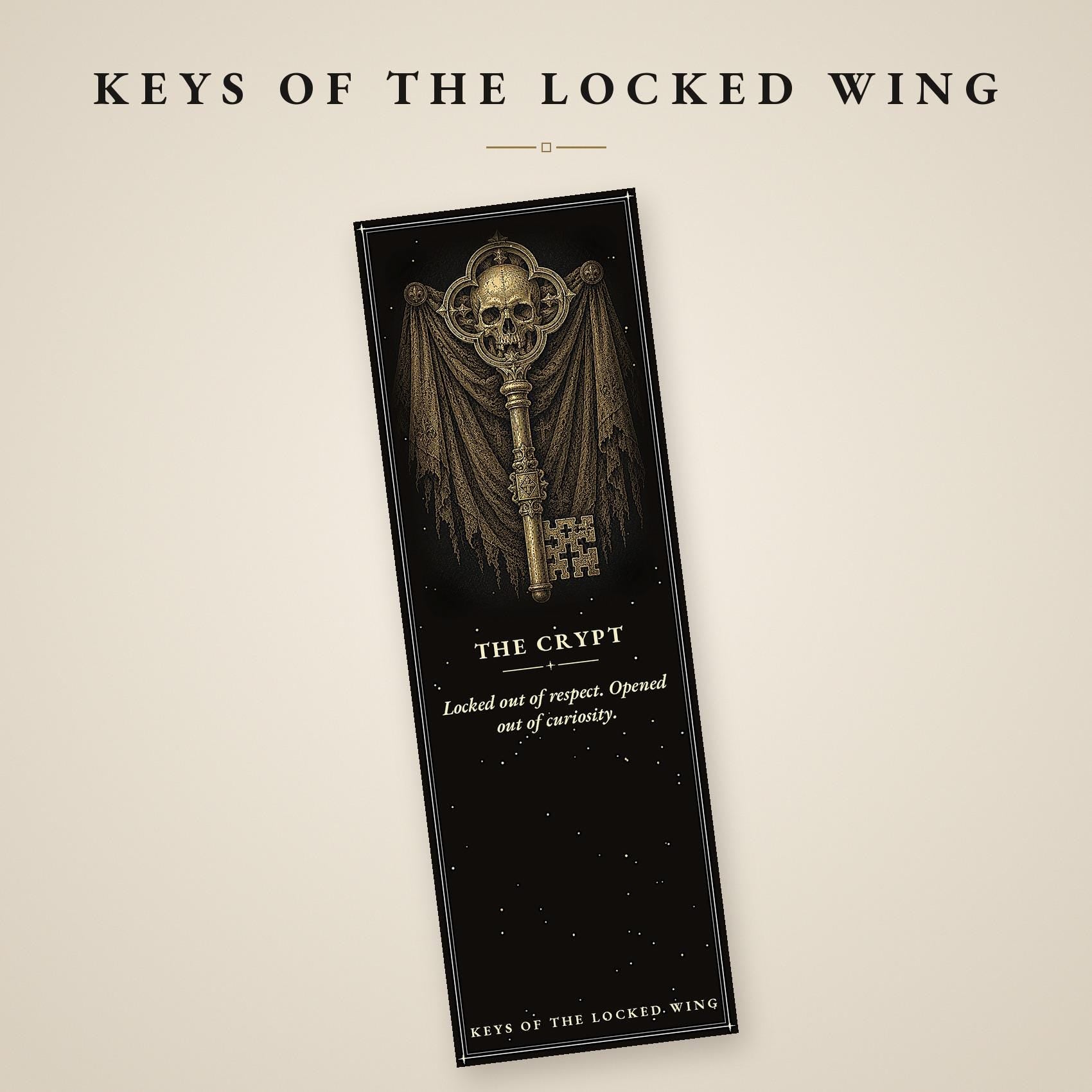 Keys of the Locked Wing Printable Bookmarks | Dark Academia Gothic | Skeleton Key Design | Occult Reader Gift | Digital Download