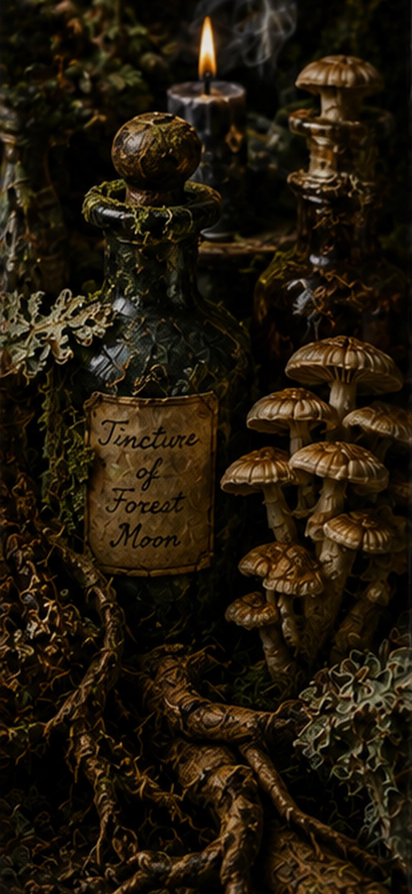 Apothecary & Alchemy Phone Wallpaper | Goblincore Woodland Mushroom Lock Screen, Forest Witch Digital Download Bundle