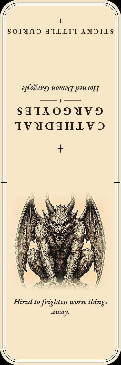 Cathedral Gargoyles The Watchers Bookmark | Dark Academia Gargoyle Bookmark | Standard or Magnetic Page Marker