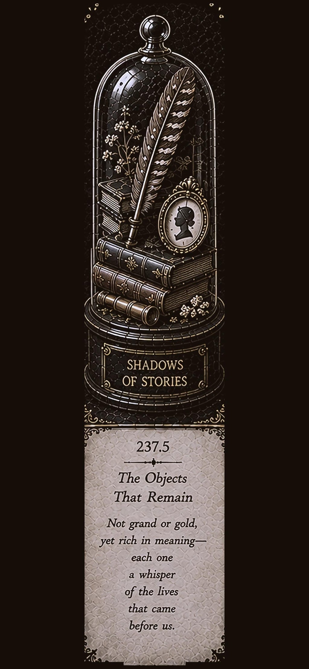 Curiosities Collected Phone Wallpaper Bundle | Dark Academia Lock Screen, Specimen Digital Art, Gold On Black