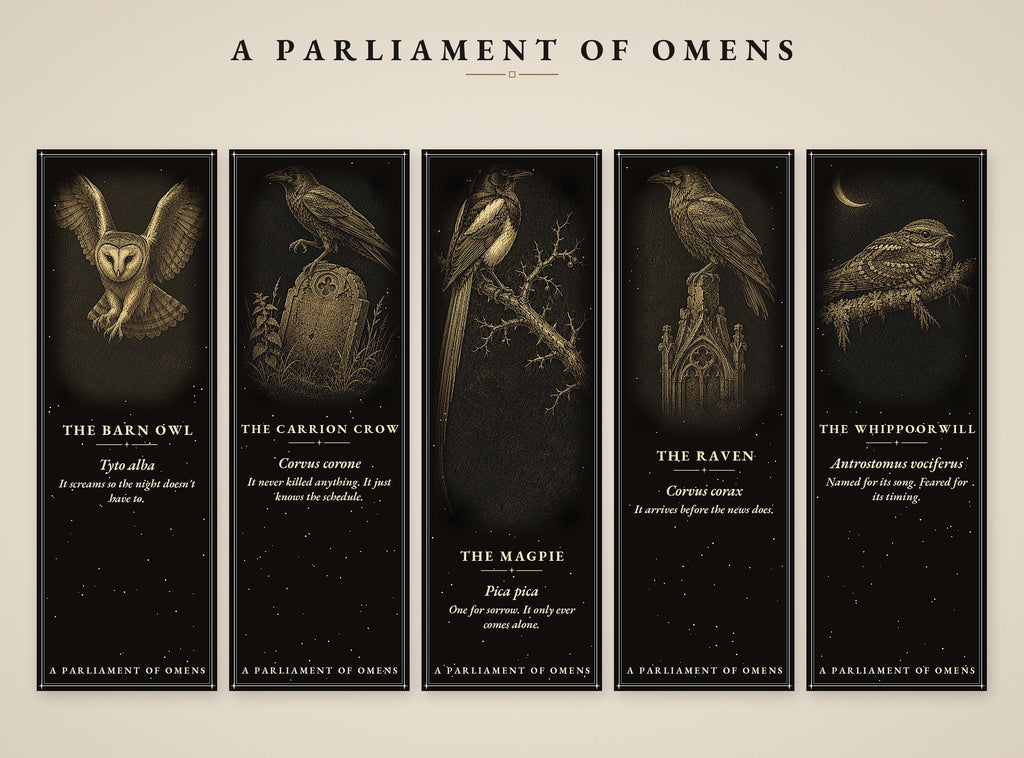 Printable Bookmarks | Gothic Raven, Crow, Owl Designs (Digital Download)
