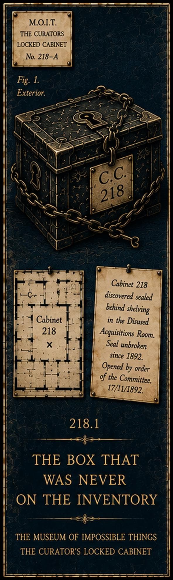 The Curator's Locked Cabinet Printable Bookmarks | Dark Academia, Gothic Museum Style | Book Lover Gift