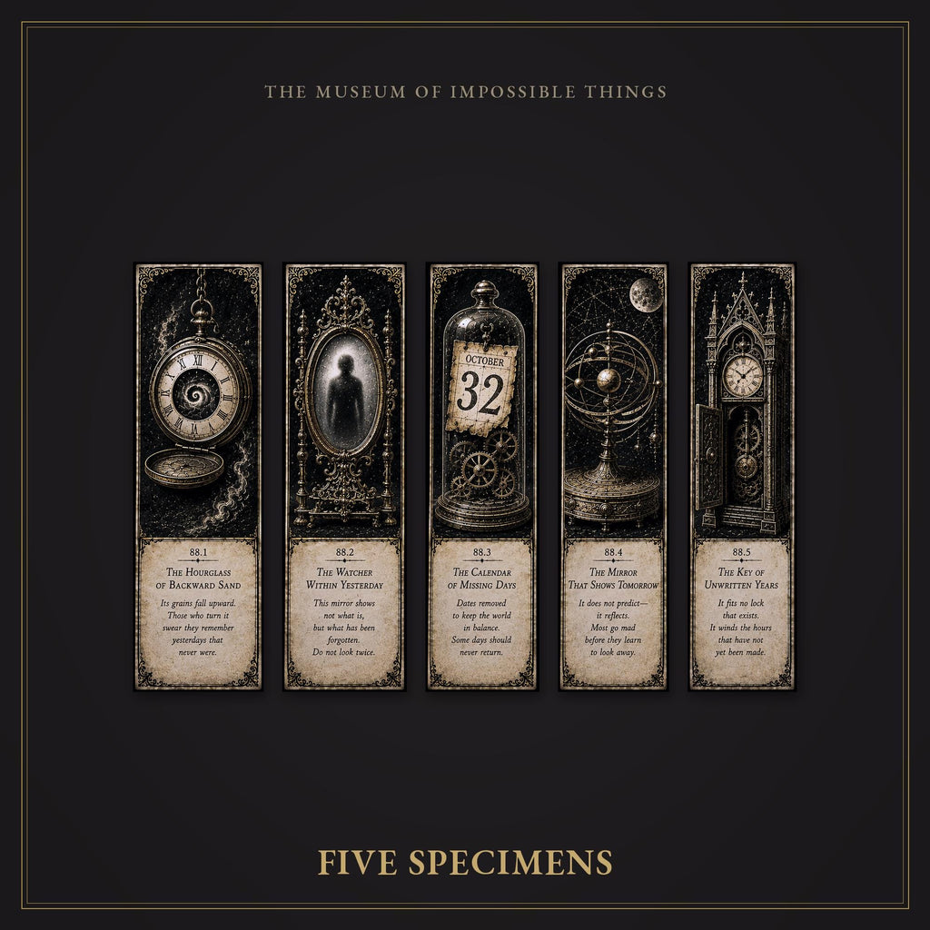 Chronological Anomalies Bookmark | Dark Academia Set of 5 | Standard or Magnetic | Gothic Cabinet of Curiosities