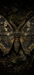 The Carrion Garden Phone Wallpaper, Dark Goblincore Lock Screen | Skull Moth Art | Beautiful Decay Digital Download Set