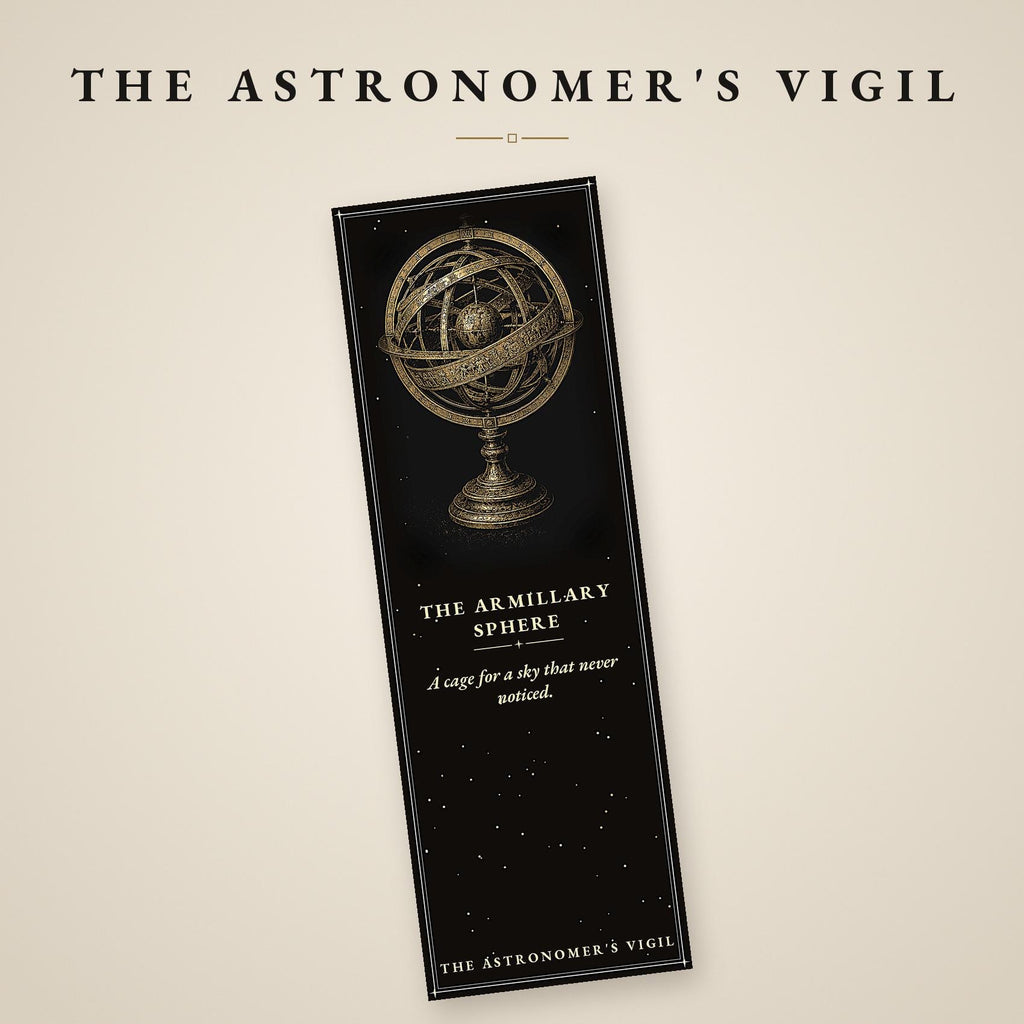 The Astronomer's Vigil Printable Bookmarks | Dark Academia Celestial Art | Gold On Black | Literary Gift | Digital Download