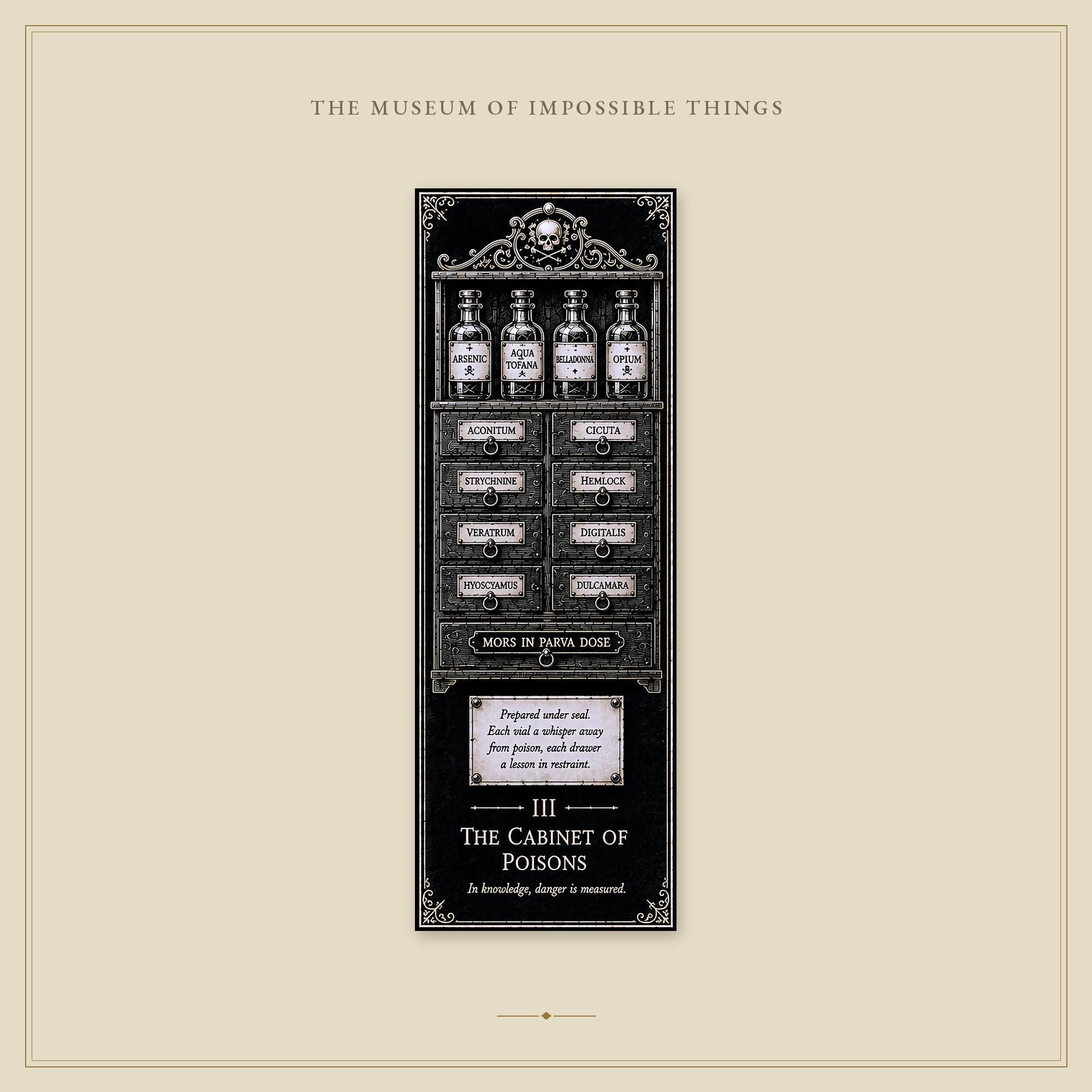The Apothecary's Cabinet Bookmark | Dark Academia Set of 5 | Standard or Magnetic | Gothic Cabinet of Curiosities