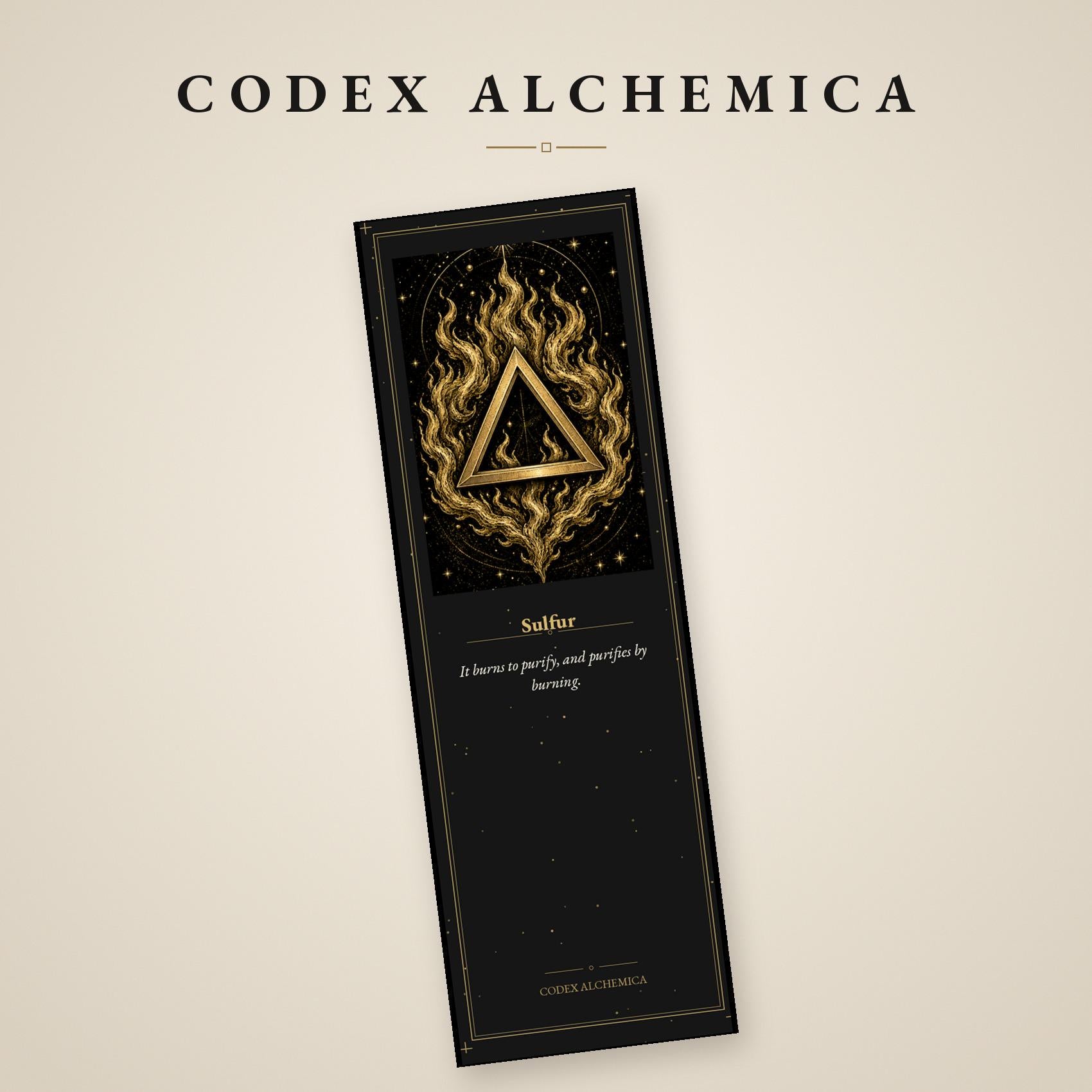 Codex Alchemica Printable Bookmarks | Dark Academia Gothic | Occult Symbols, Gold Linework | Alchemist Reader Gift