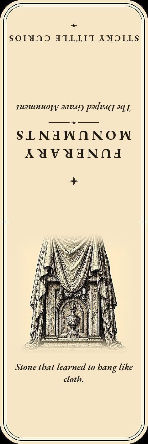 Funerary Monuments Victorian Mourning Bookmark | Dark Academia Cemetery Bookmark | Standard or Magnetic Page Marker