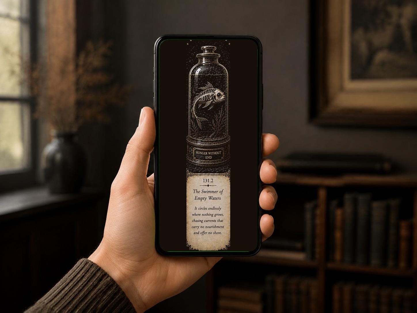 The Starved Menagerie Lock Screen, Gothic Creature Wallpaper | Dark Academia Digital Art Bundle | iPhone and Android