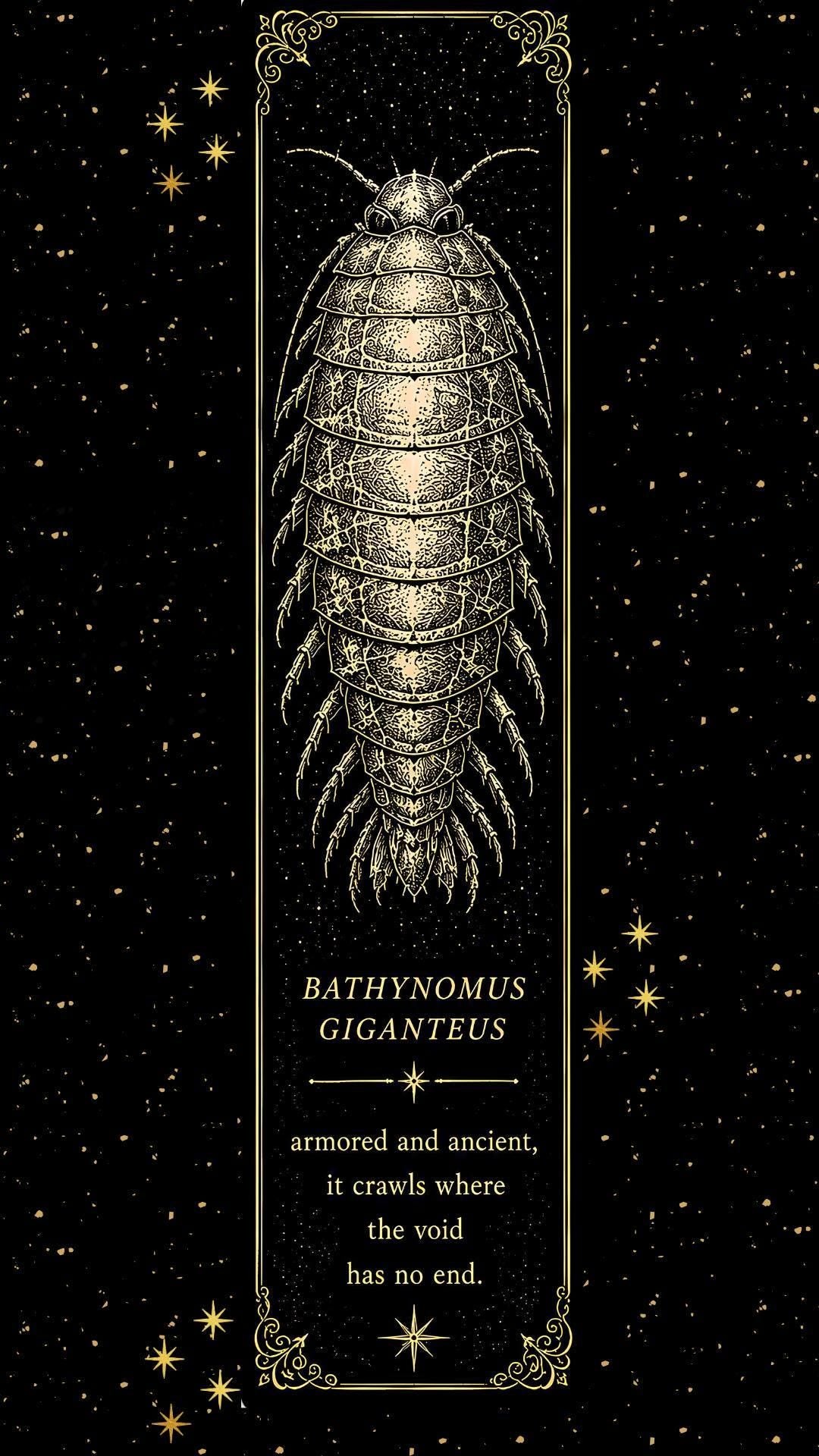Deep Sea Cryptid Phone Wallpaper | Gothic Lock Screen, Dark Academia Digital Art, Scientific Illustration, Ocean Aesthetic Download