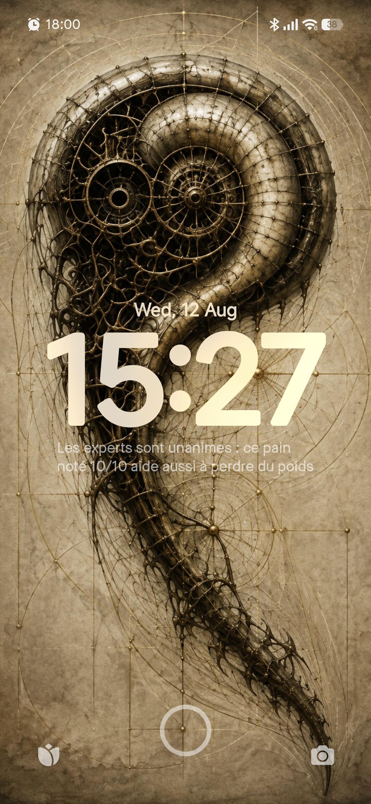 Spiral Shell II - Biomechanical Lock Screen | Dark Academia Gothic Sci-Fi Wallpaper | Surreal Anatomy Art