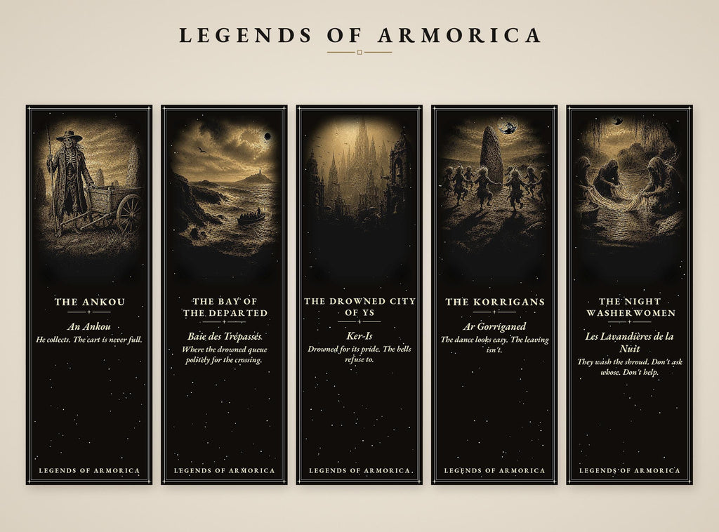 Legends of Armorica Bookmark, Dark Academia Breton Folklore | Magnetic Page Marker | Mythology Gift | Handmade