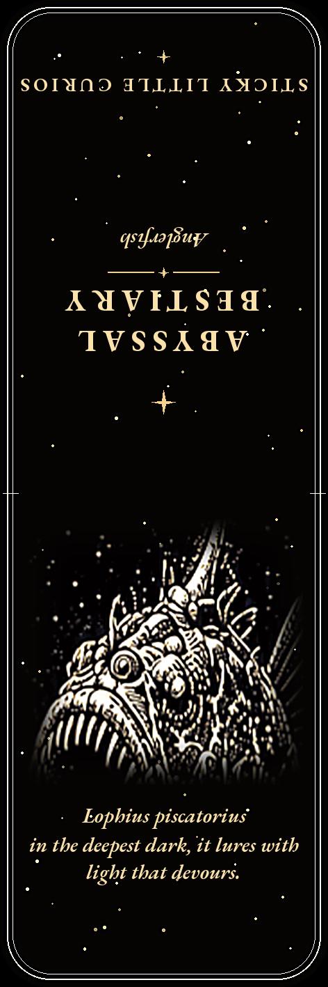 Abyssal Bestiary Bookmark | Dark Academia Deep Sea Bookmark | Standard or Magnetic Page Marker